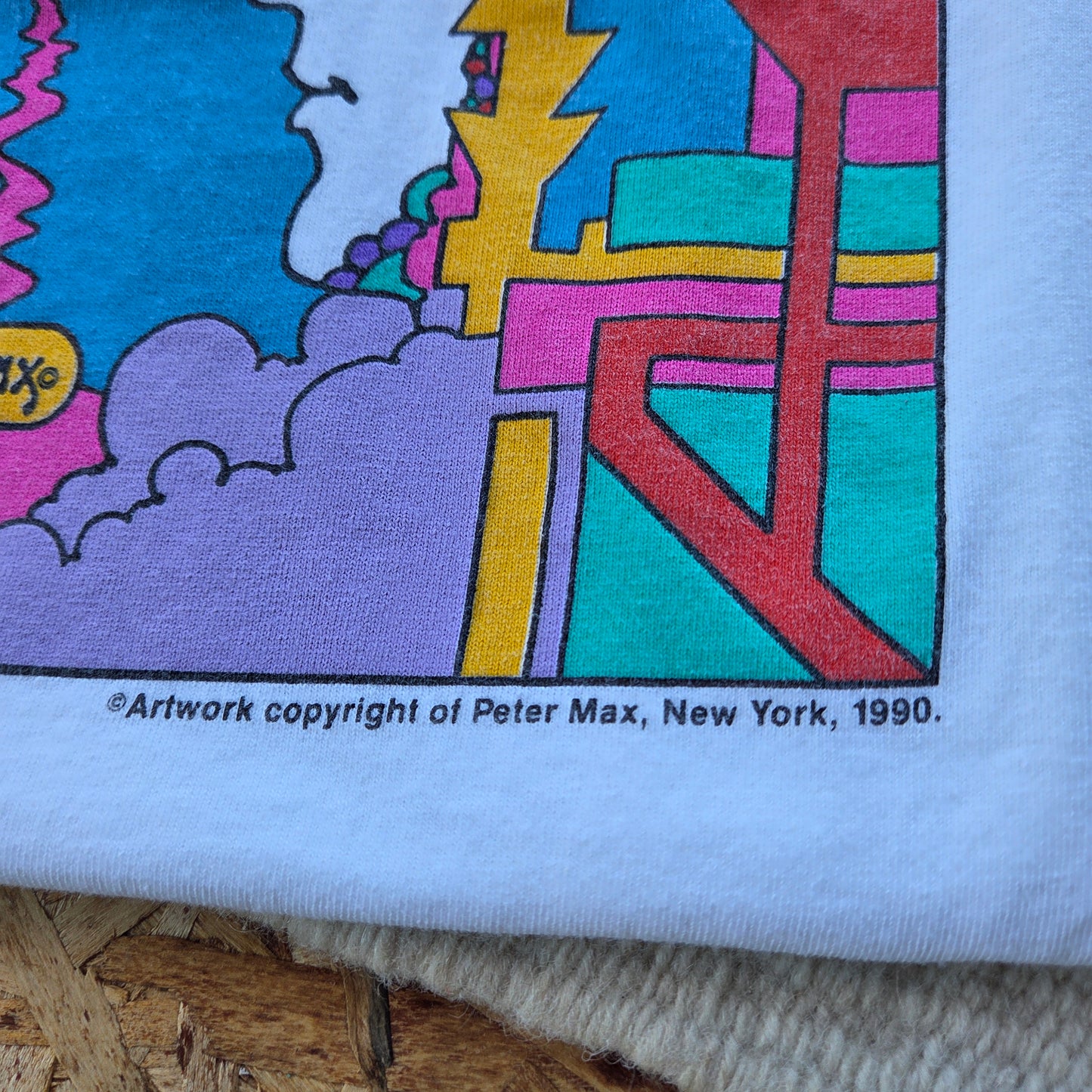 Vtg 1990 Peter Max Hard Rock Cafe New York T Shirt Large 90s