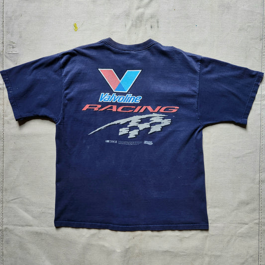 Vtg Scott Riggs Valvoline Racing Nascar Shirt Paint Splatter XL