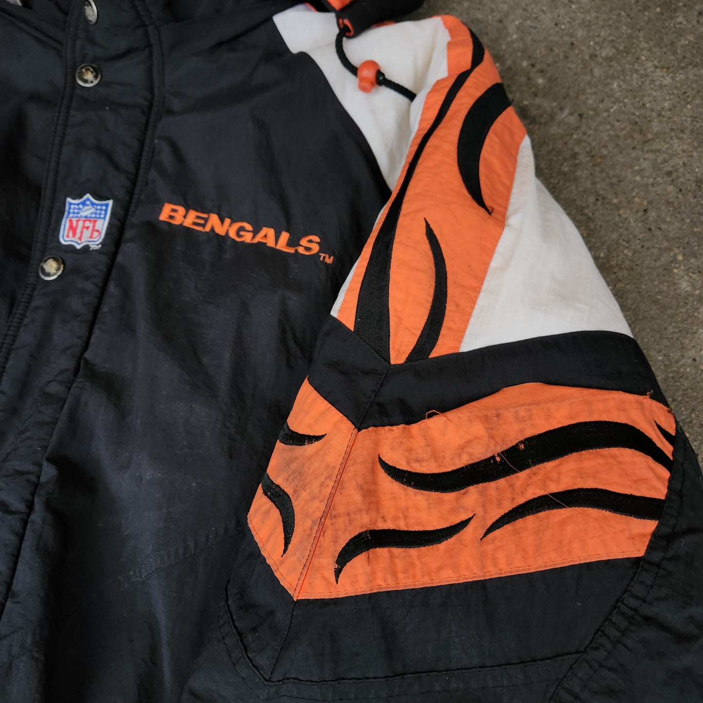 Vintage 90s Cincinnati Bengals Starter Jacket XL Hooded Pro Line