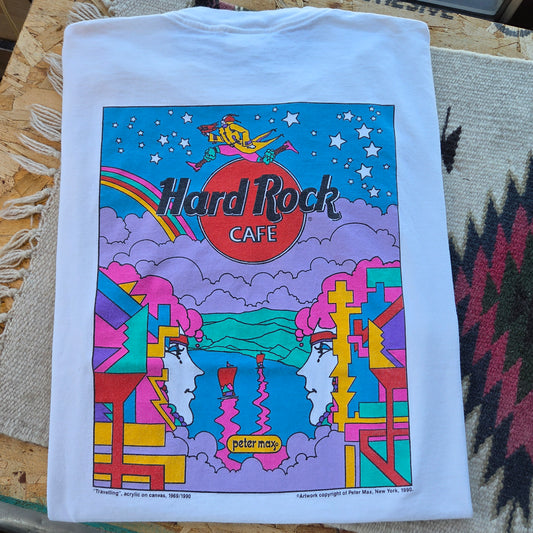 Vtg 1990 Peter Max Hard Rock Cafe New York T Shirt Large 90s