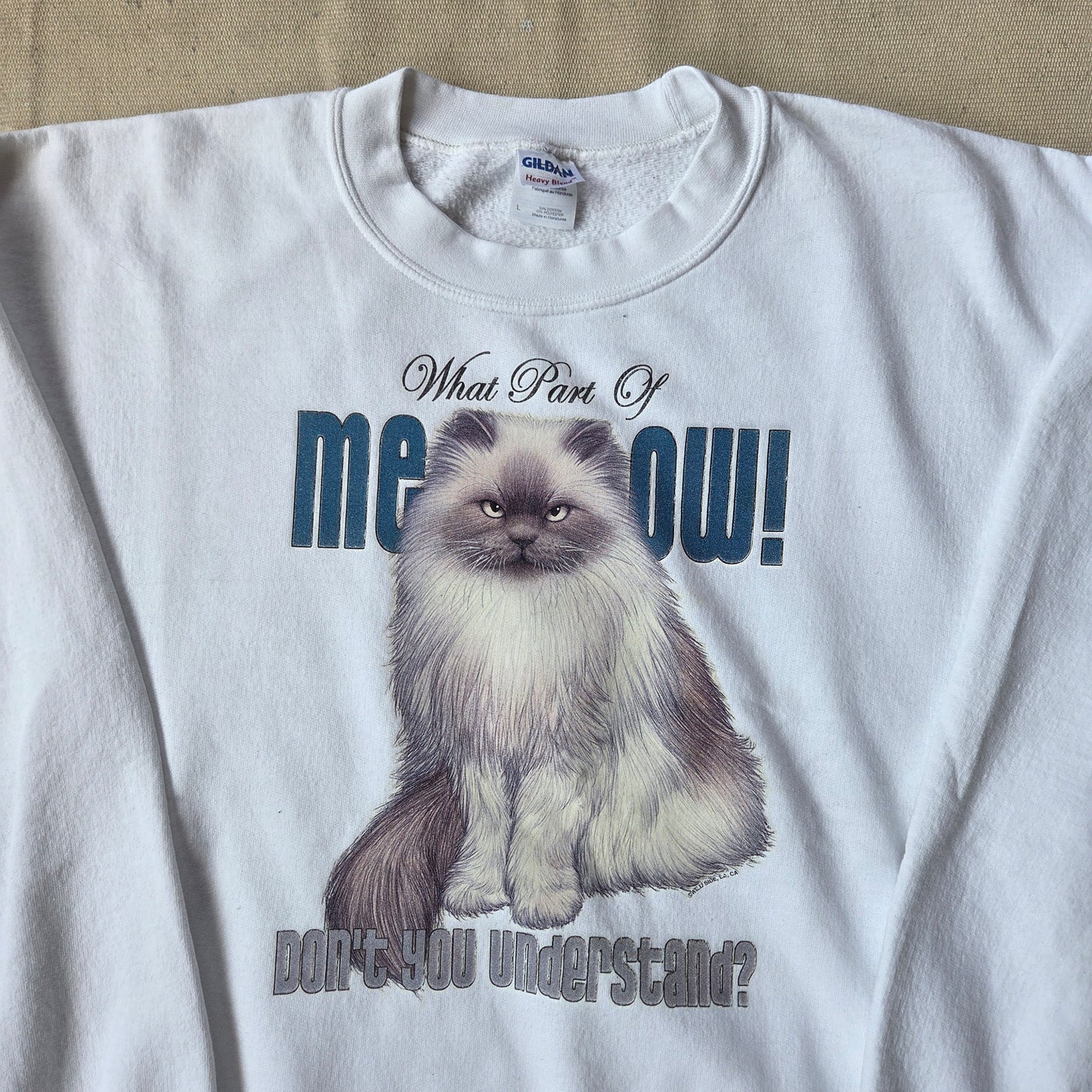 Cat What Part of Meow Don't You Understand Sweatshirt Large Funny