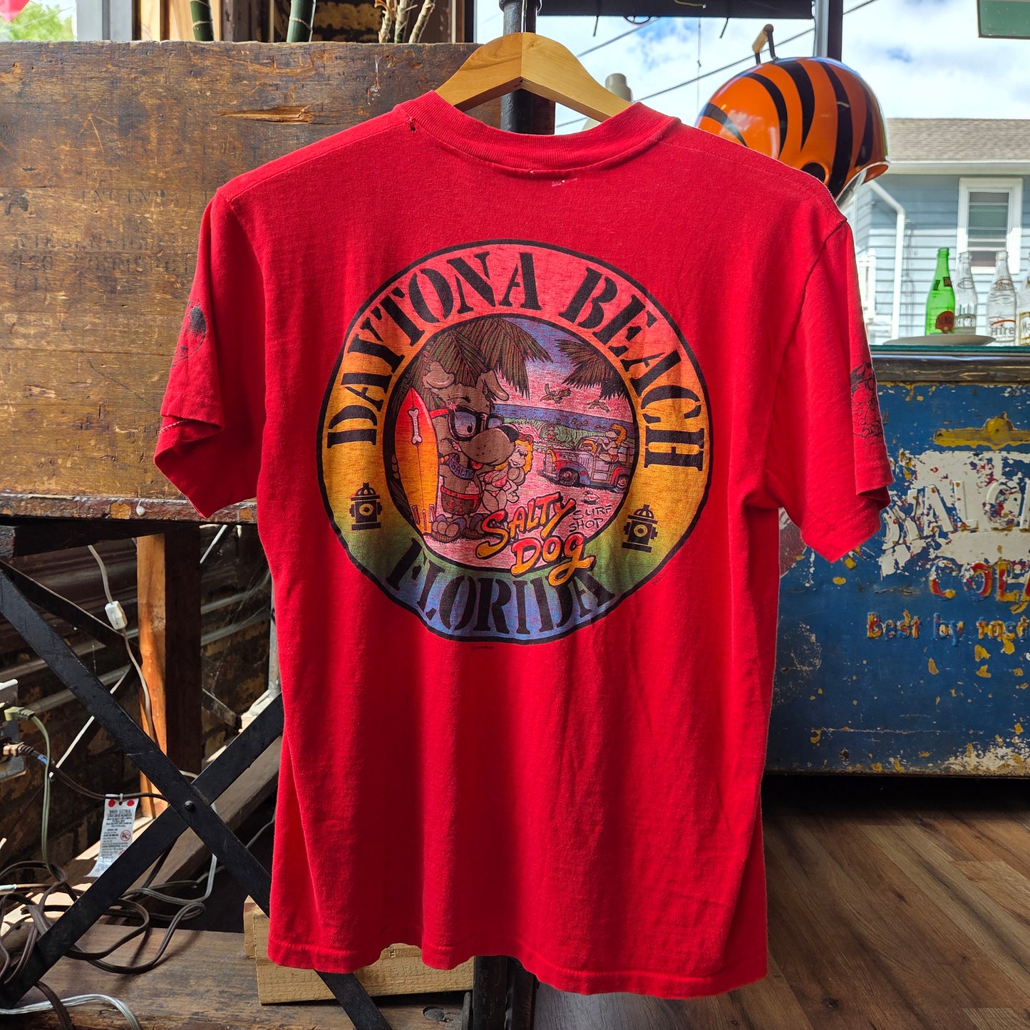 1980 Daytona Beach Salty Dog Pocket T Shirt Medium Surf