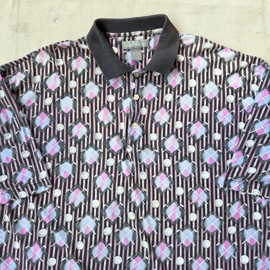 Vtg 90s Golf Polo Simultaneous 1990s AOP XL