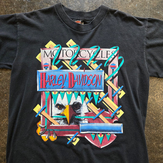 Vtg 1991 Harley Davidson Eagle  Abstract T Shirt 90s Large