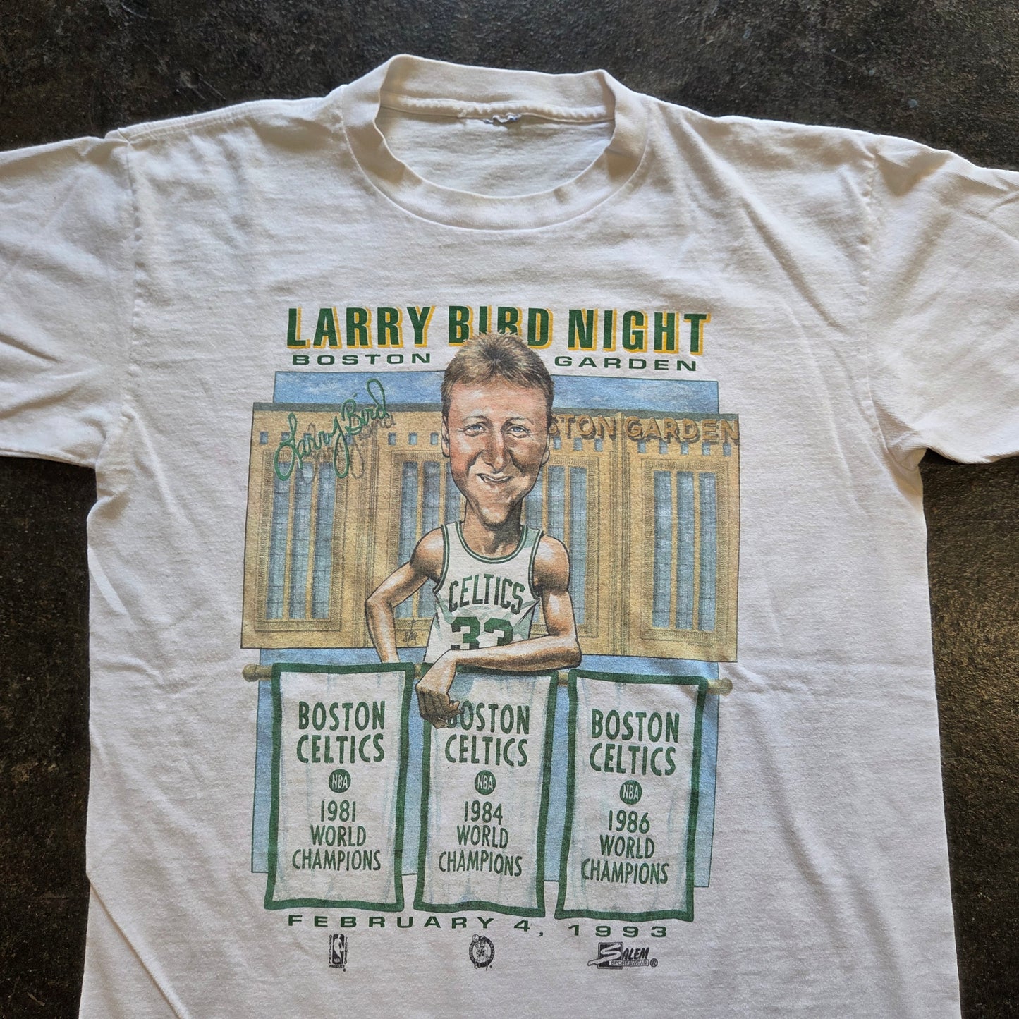 Vtg 1993 Larry Bird Boston Celtics Salem T Shirt