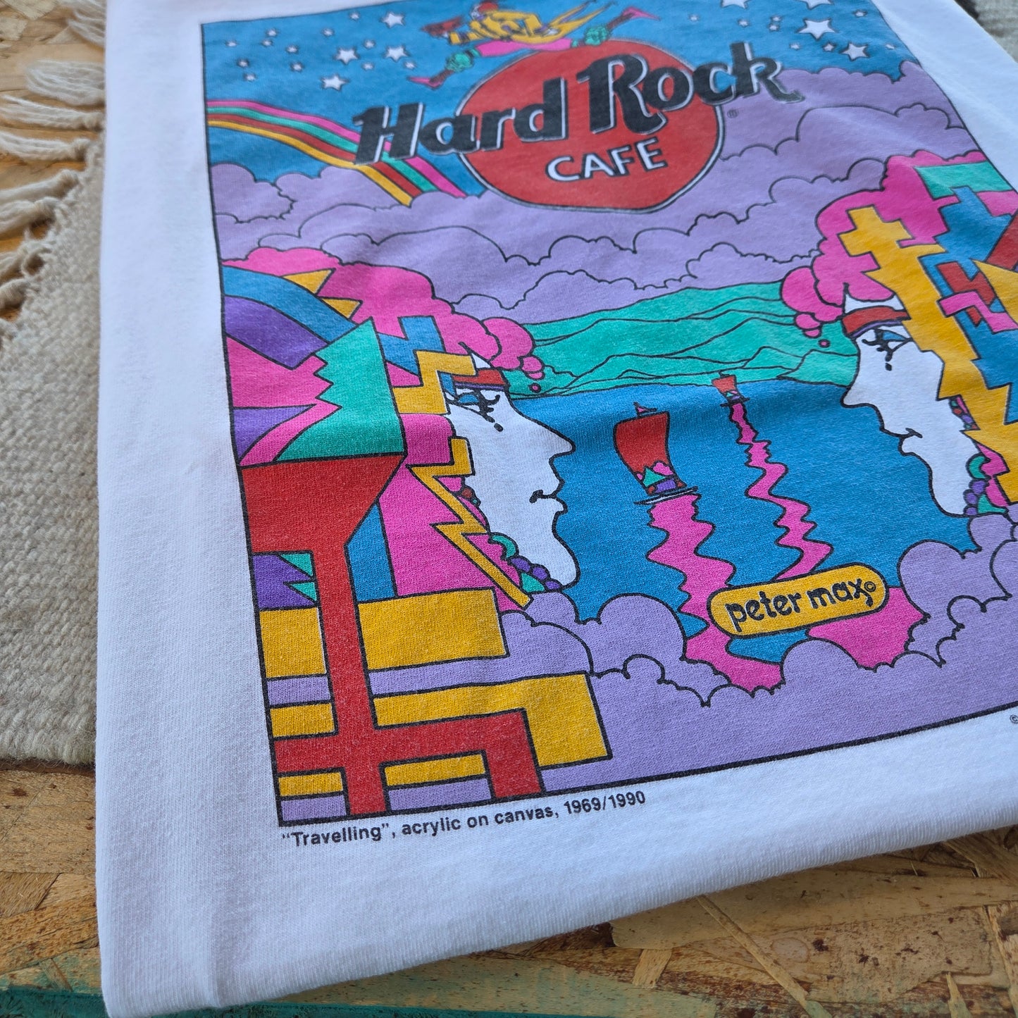 Vtg 1990 Peter Max Hard Rock Cafe New York T Shirt Large 90s