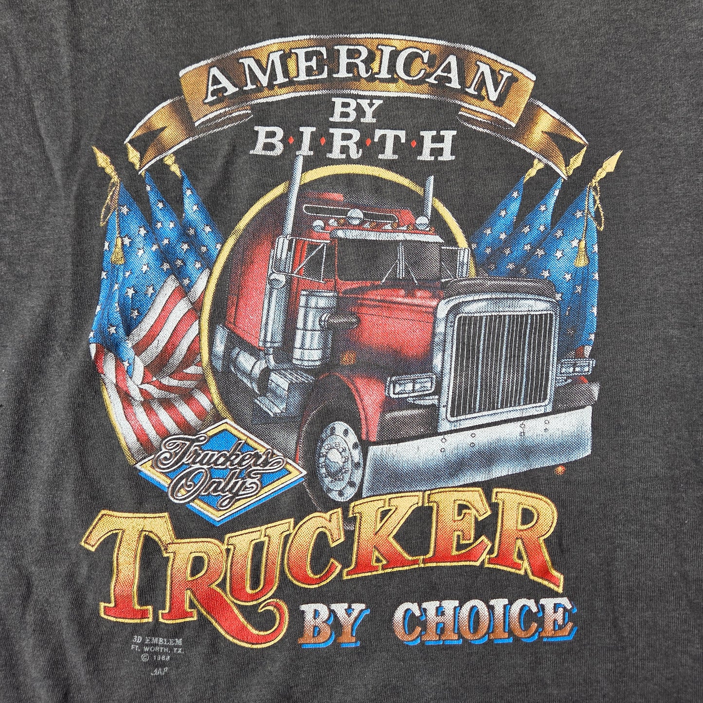 Vtg 1988 3D Emblem Trucker by Choice XXL 2XL Platinum T's 80s North Carolina