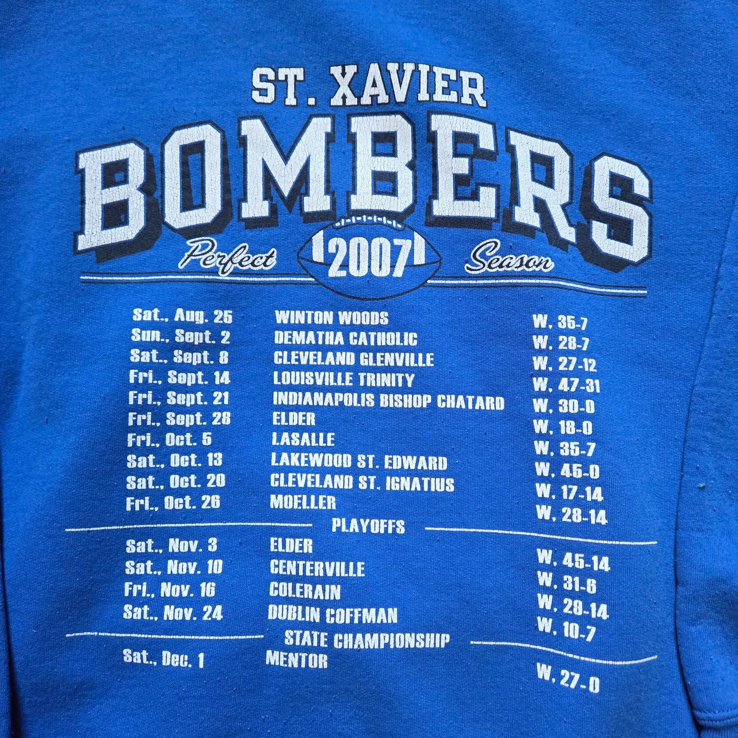 2007 St. Xavier Bombers Football HS Hoodie
