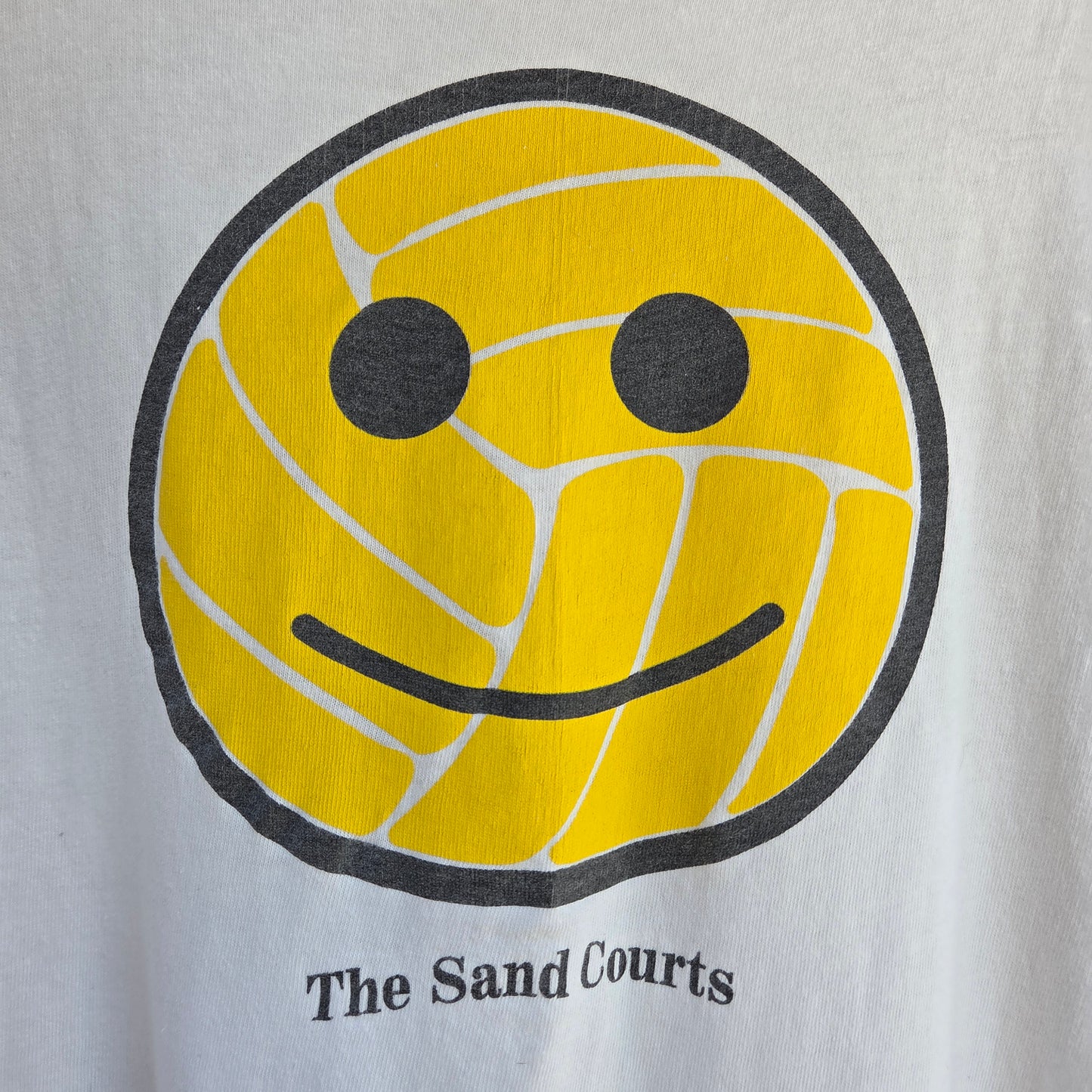 Vtg 90s Sand Volleyball Smiley Face T Shirt XL