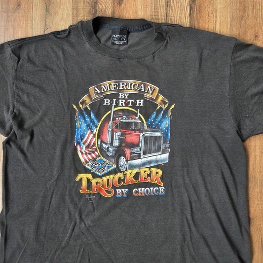 Vtg 1988 3D Emblem Trucker by Choice XXL 2XL Platinum T's 80s North Carolina