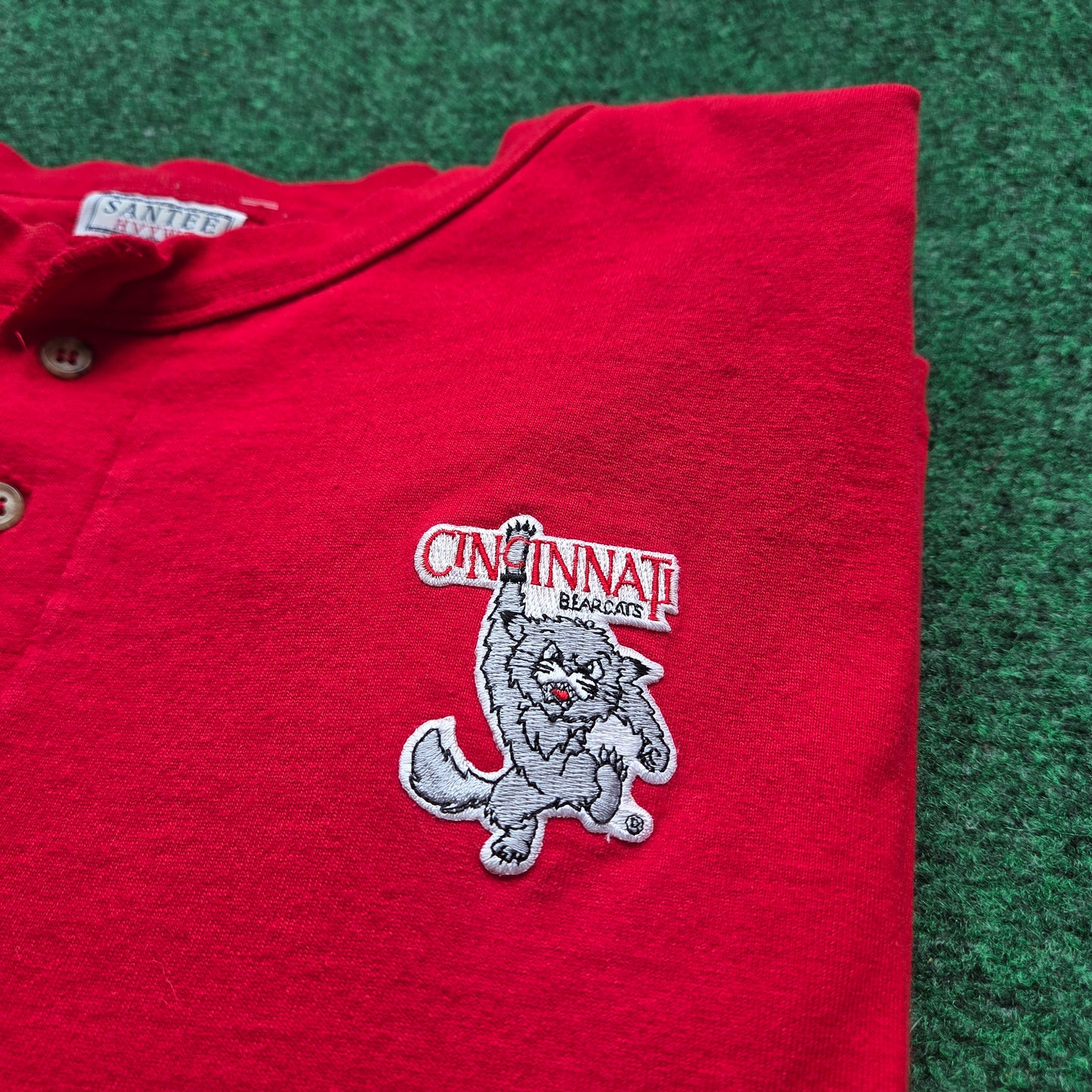 90s Cincinnati Bearcats Henley Tee 2XL