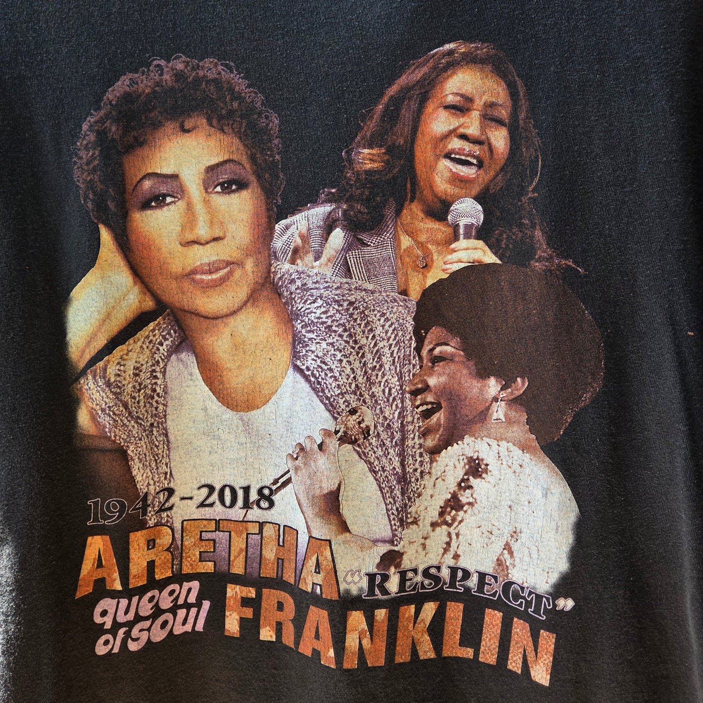 Aretha Franklin Memorial T Shirt 2018 Queen of Soul Large
