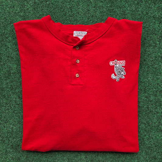 90s Cincinnati Bearcats Henley Tee 2XL