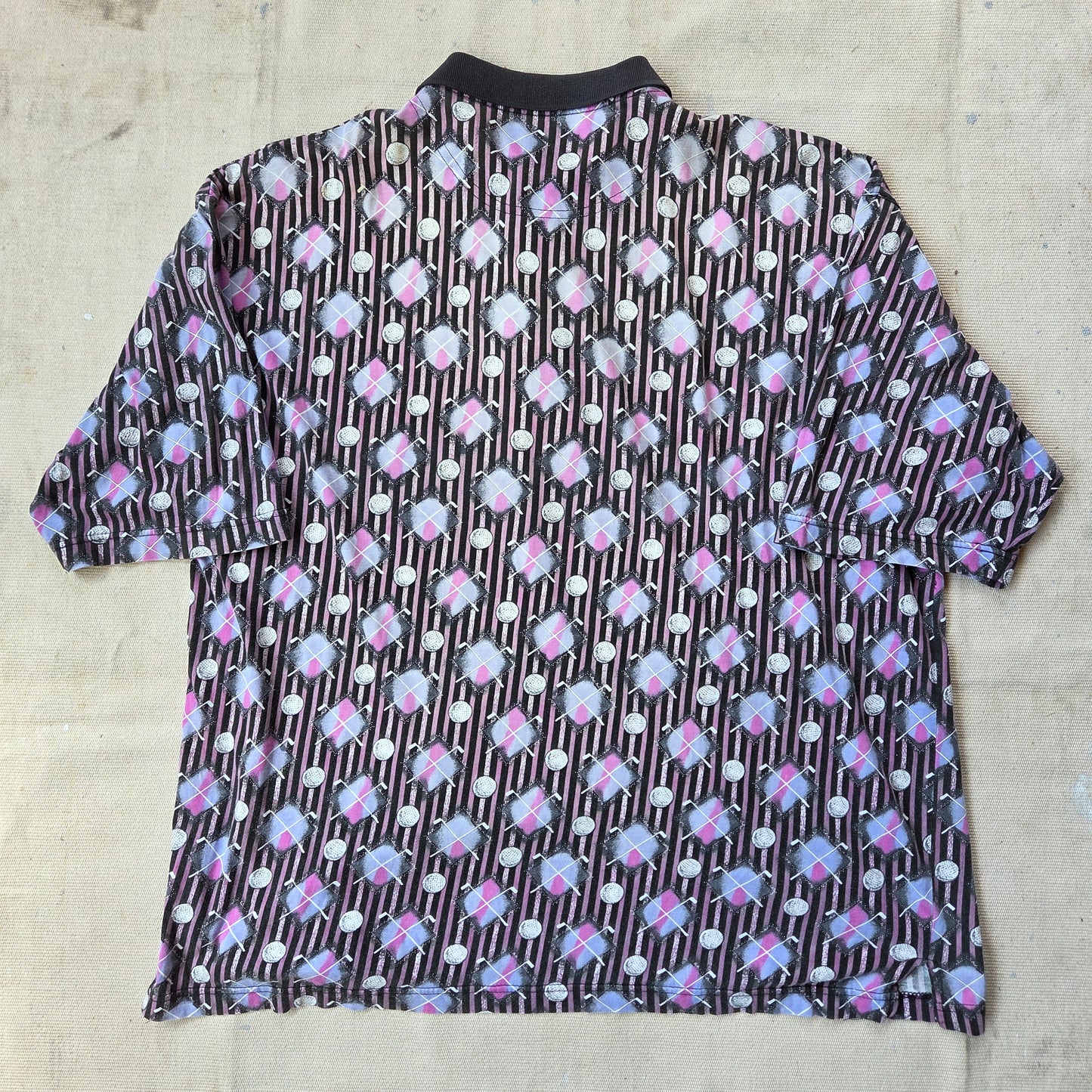 Vtg 90s Golf Polo Simultaneous 1990s AOP XL