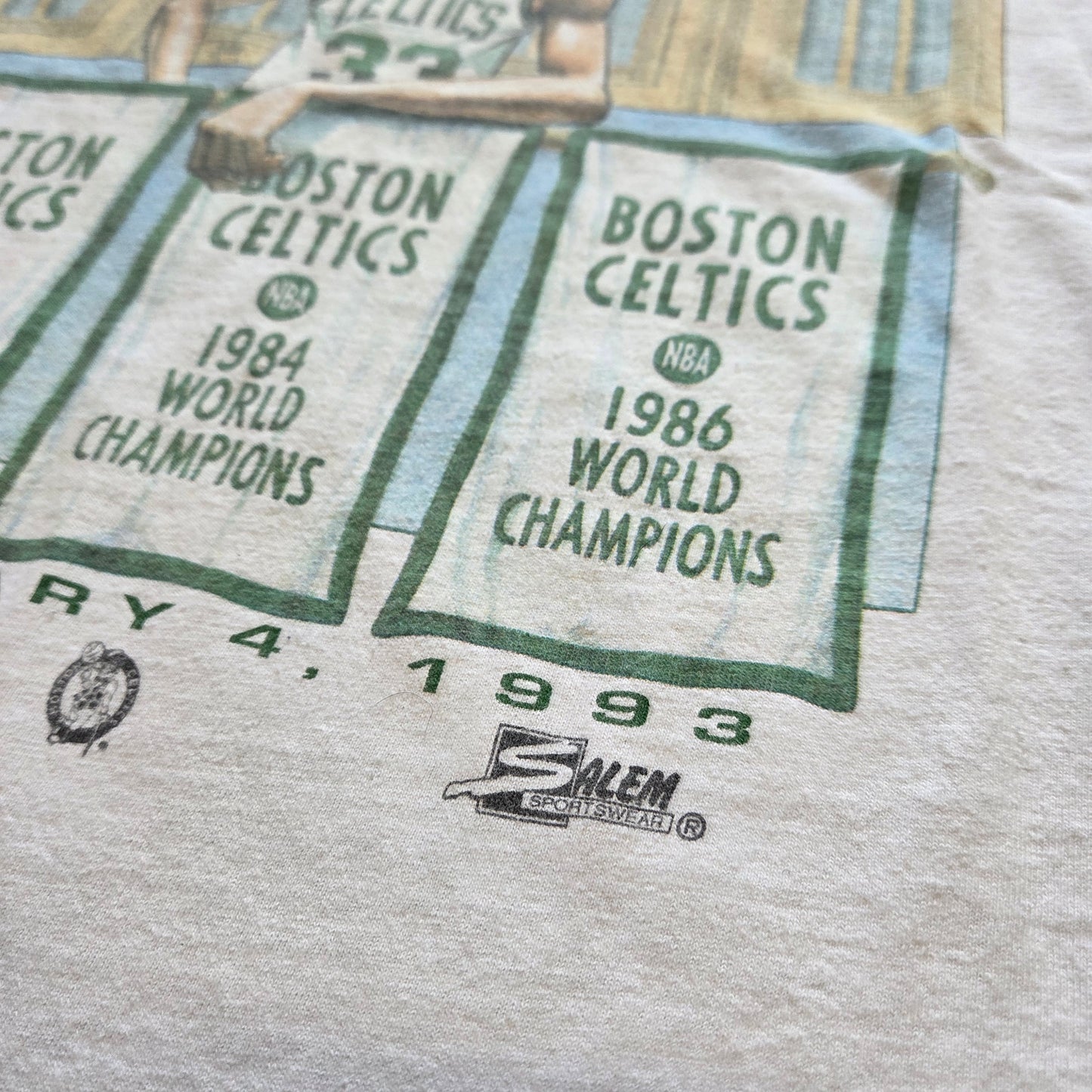 Vtg 1993 Larry Bird Boston Celtics Salem T Shirt