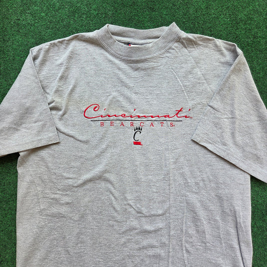 Vtg Bearcats Embroidered Tee Large