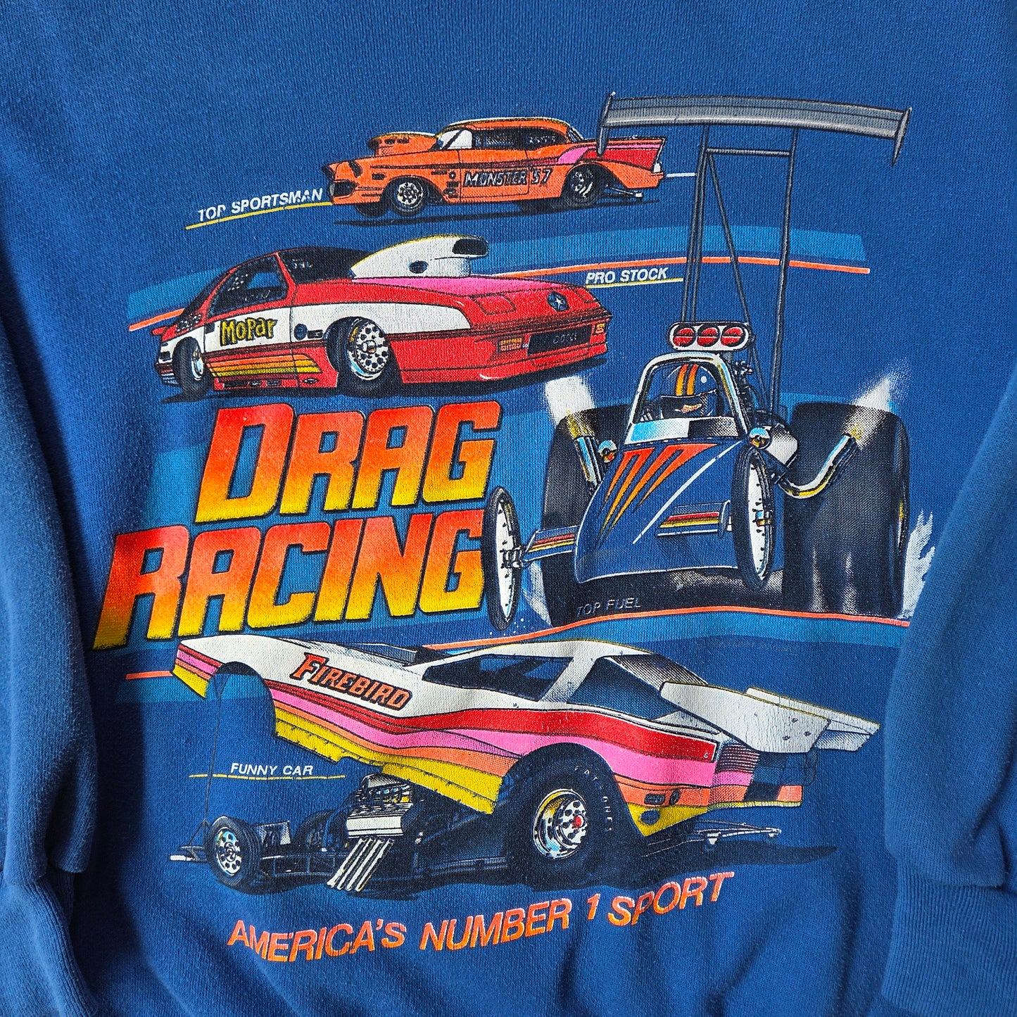 90s Drag Racing Sweatshirt Large 1990s Hot Rod Cars Vintage