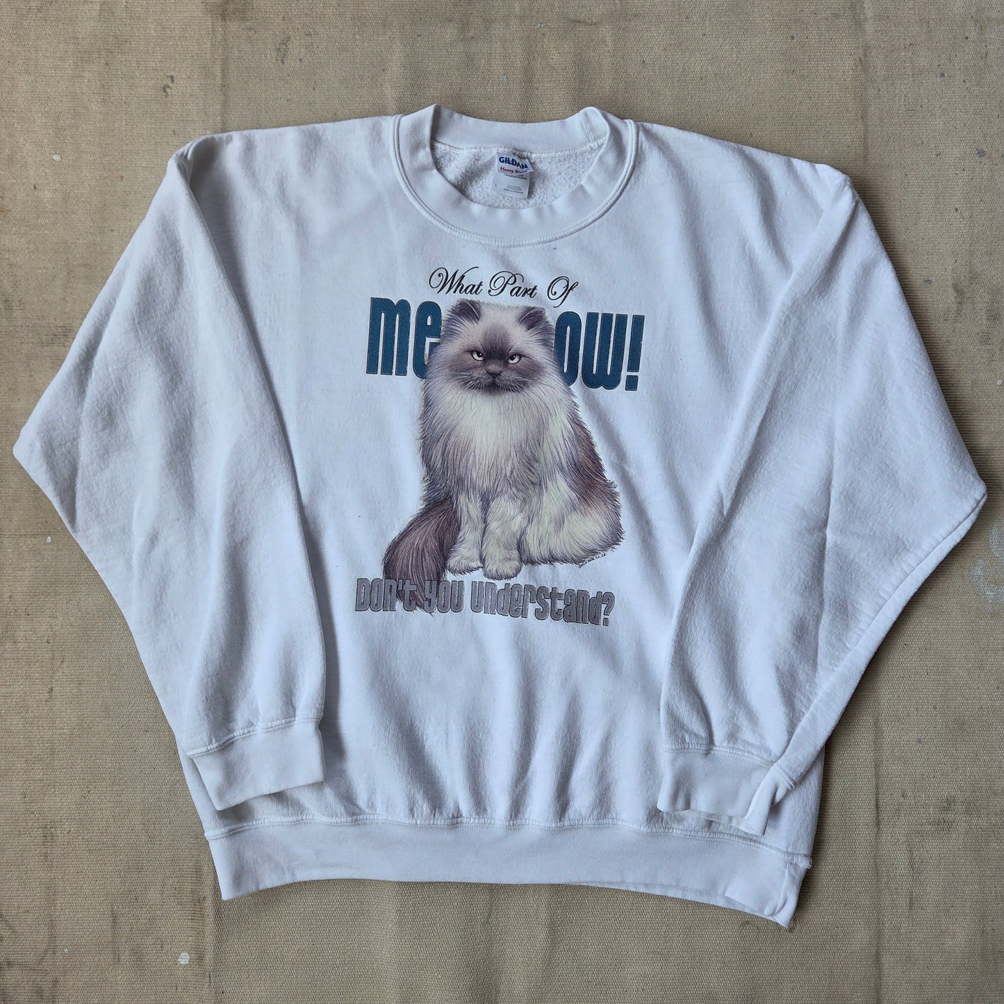 Cat What Part of Meow Don't You Understand Sweatshirt Large Funny