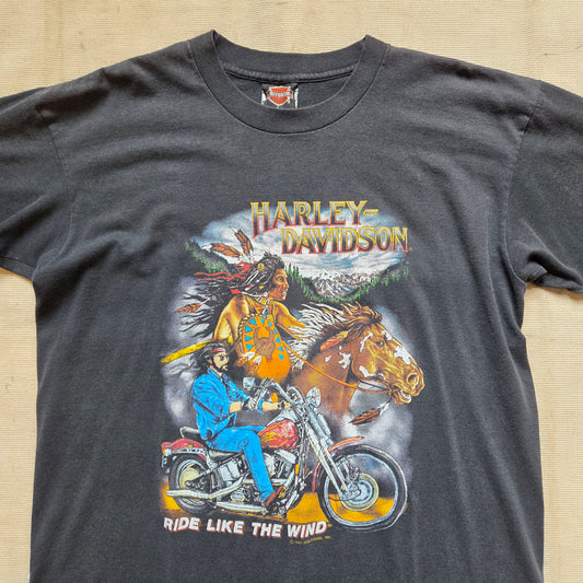 Vtg Harley Davidson Ride Like The Wind Buddy Stubbs Phoenix T Shirt Tee Large