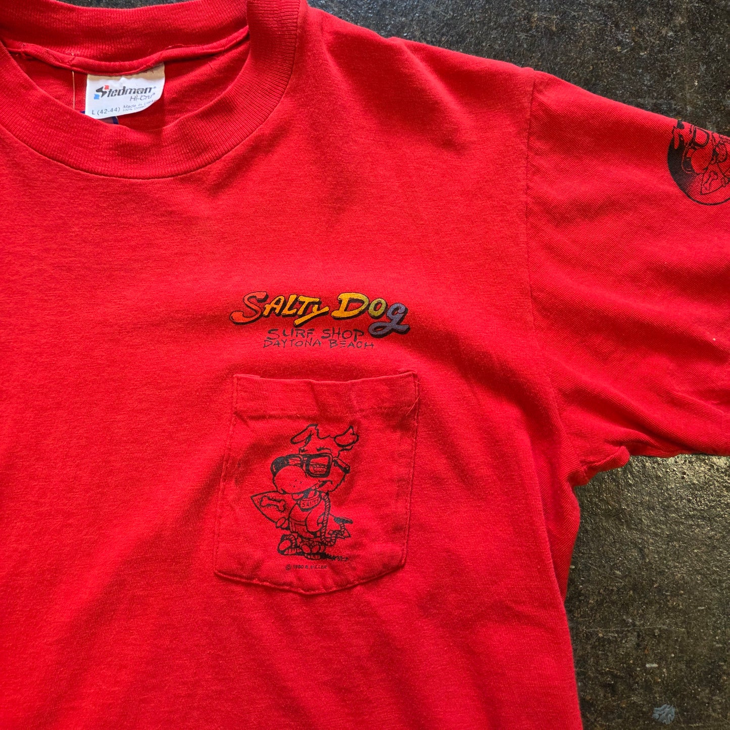 1980 Daytona Beach Salty Dog Pocket T Shirt Medium Surf