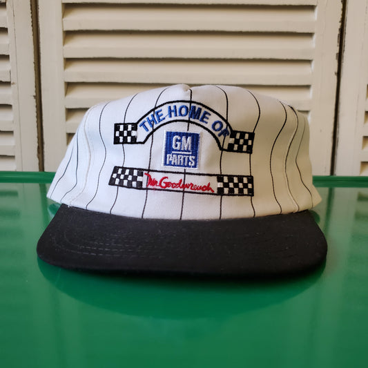 Vintage GM Mr. Goodwrench Pin Striped Snapback Hat