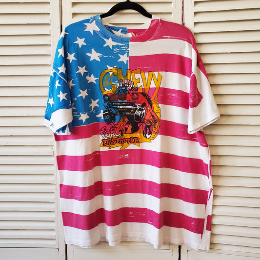 Vintage 1957 Chevy USA Flag Tee