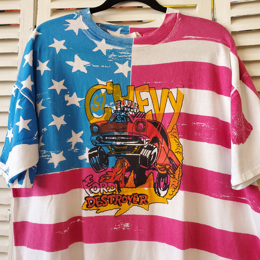 Vintage 1957 Chevy USA Flag Tee