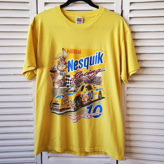 Vintage Nestle Nesquik Nascar Racing Large Tee