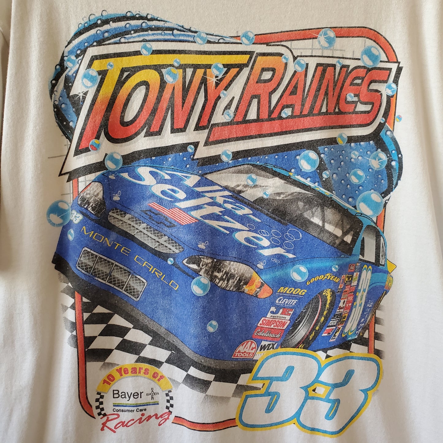 Tony Raines Nascar Racing Tee Shirt Alka Seltzer Monte Carlo Chevy