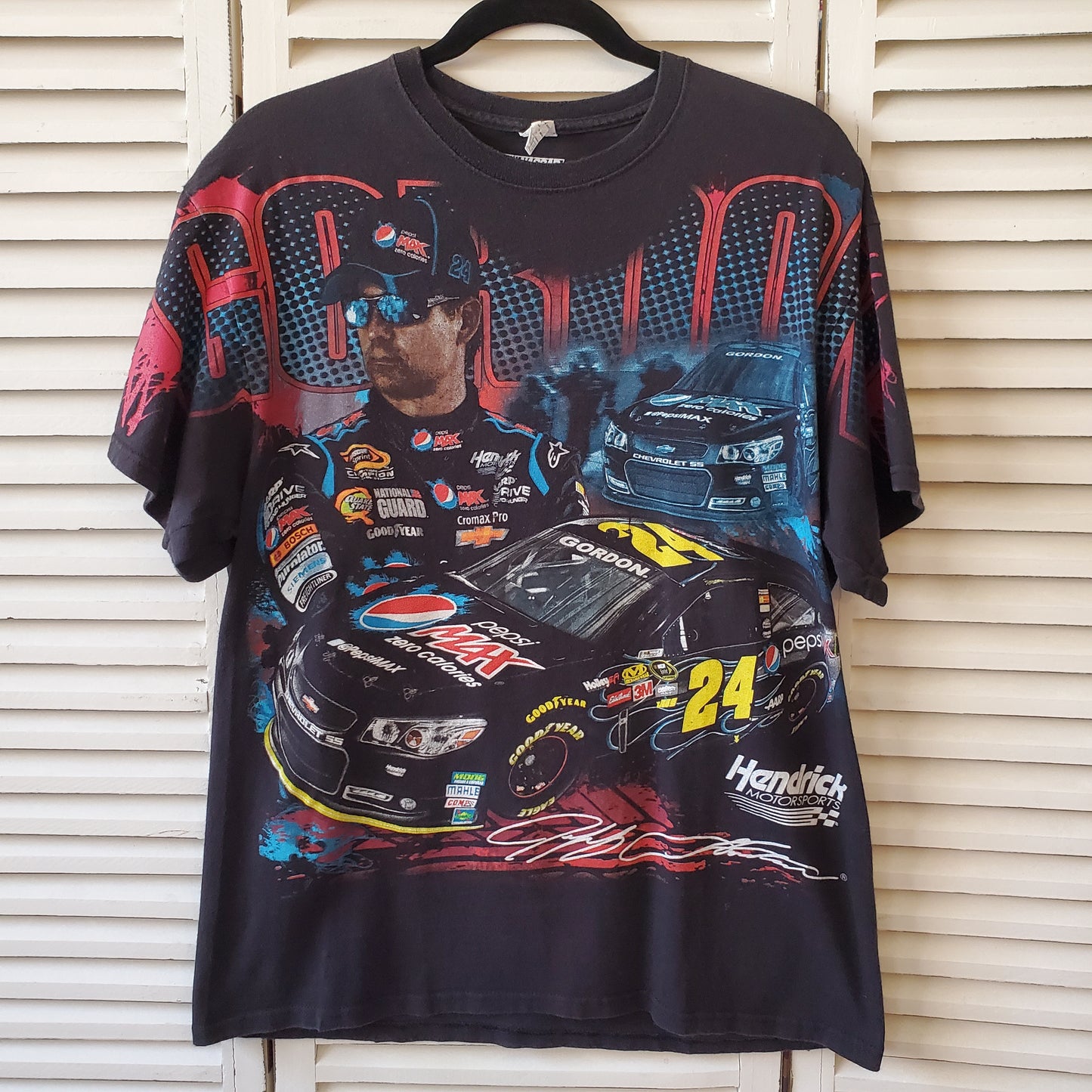 Retro Jeff Gordon Nascar Racing Tee Adult Large AOP