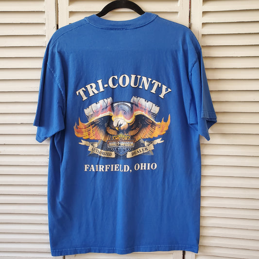 2000 Fairfield Ohio Bike Show Tri County Biker Tee Adult Large