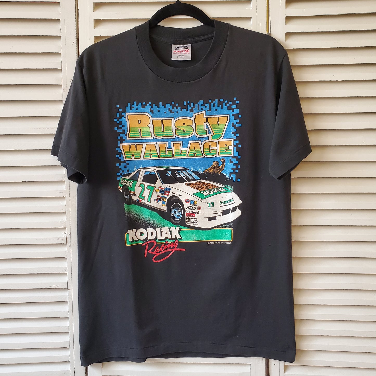 Vtg 1989 Rusty Wallace Kodiak Nascar Racing Tee Adult Large