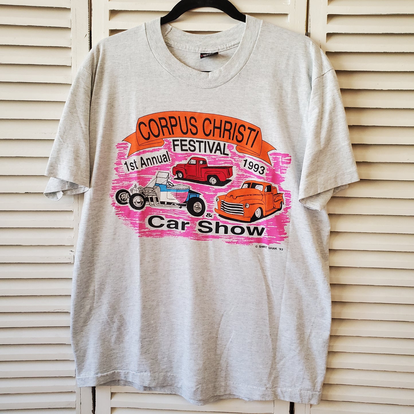 Vtg 1993 Corpus Christi Festival Car Show Hot Rod Truck Tee Adult XL 90s Cincinnati Ohio Shirt