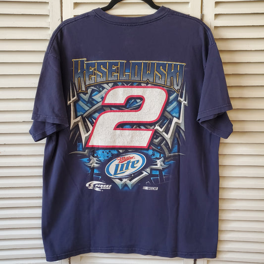 Brad Keselowski Nascar Miller Lite Racing Tee Shirt Adult XL Beer