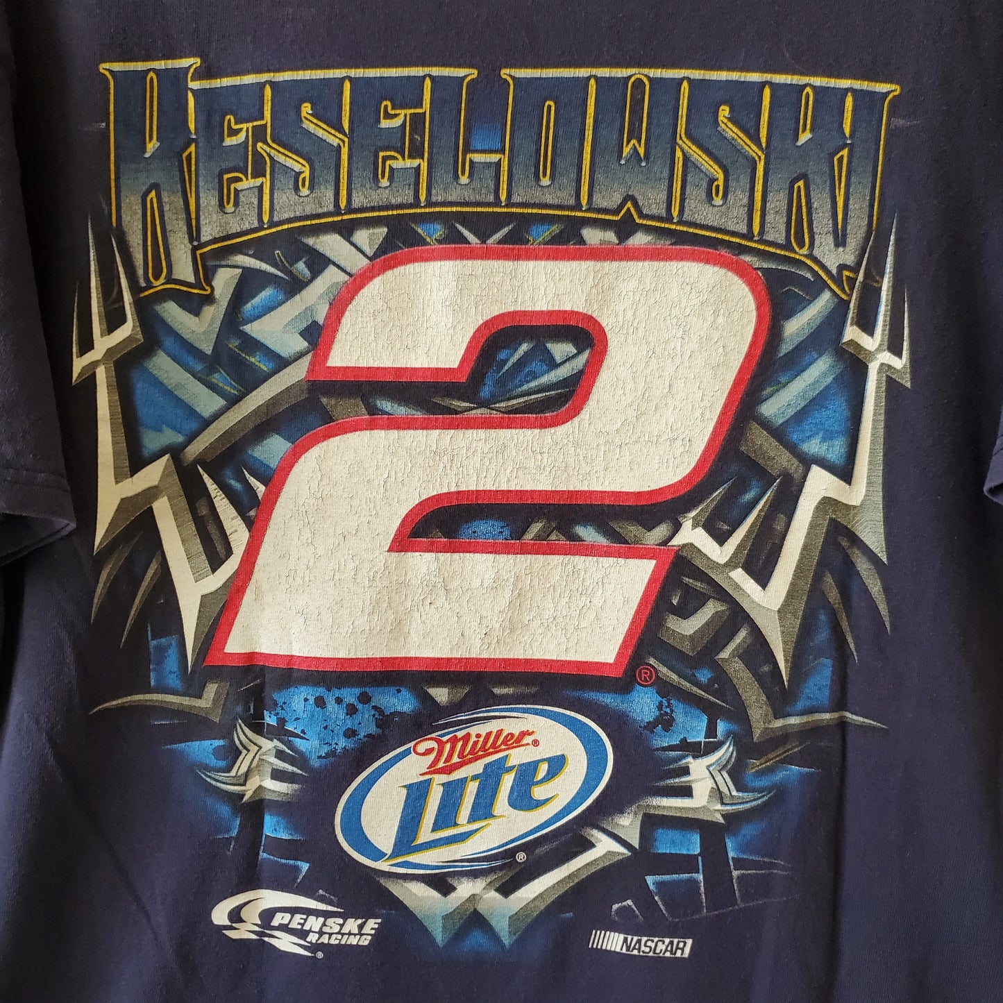 Brad Keselowski Nascar Miller Lite Racing Tee Shirt Adult XL Beer