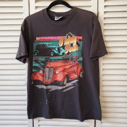 Vtg 90s Thirty Four Ford Hot Rod Car Tee Adult Medium Shirt