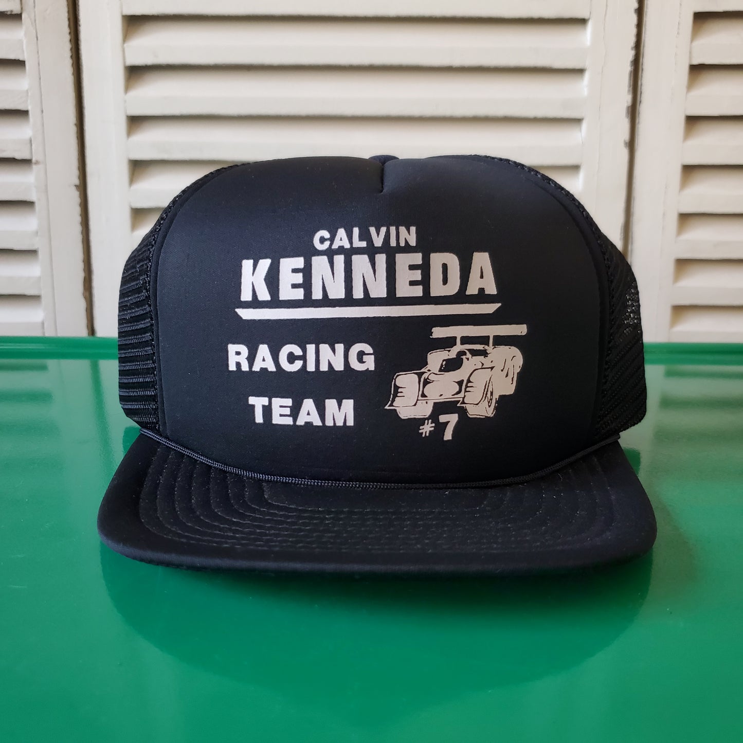 Vintage Calvin Kenneda Racing Team Snapback Truck Hat Black Winner #7