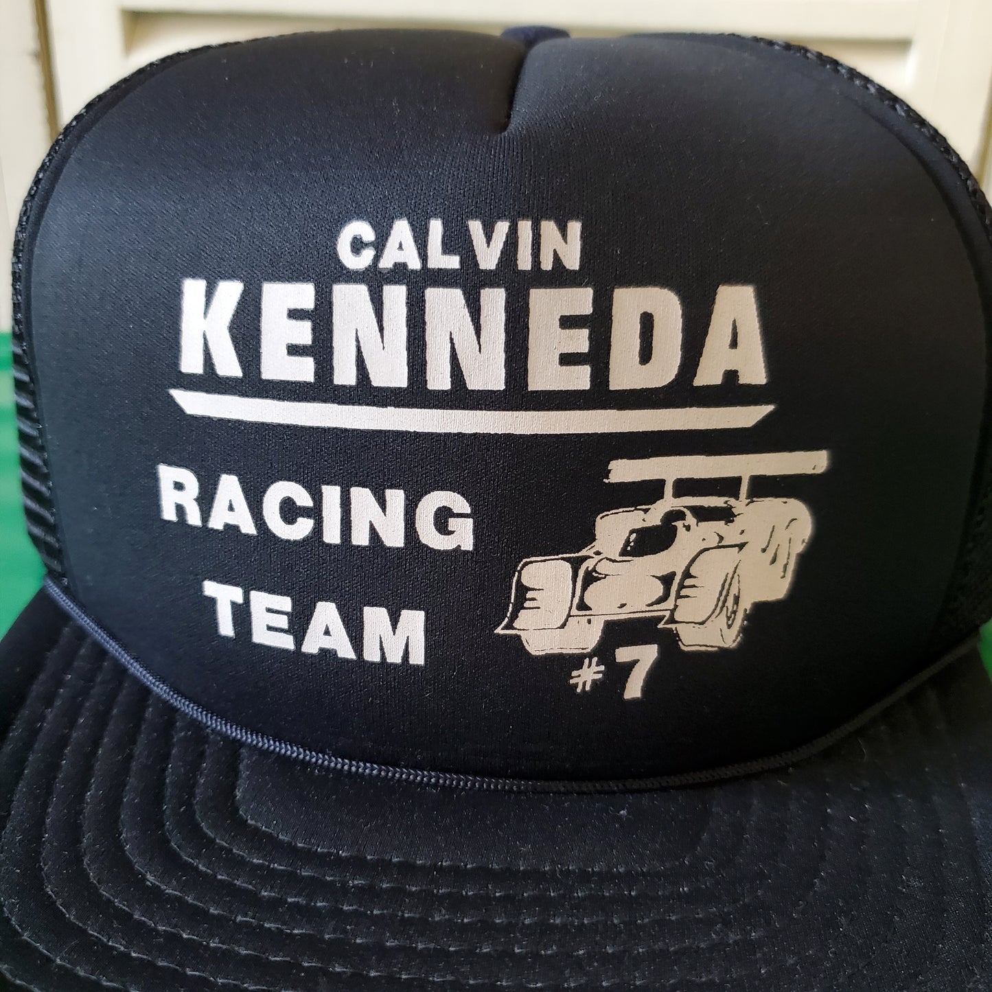 Vintage Calvin Kenneda Racing Team Snapback Truck Hat Black Winner #7