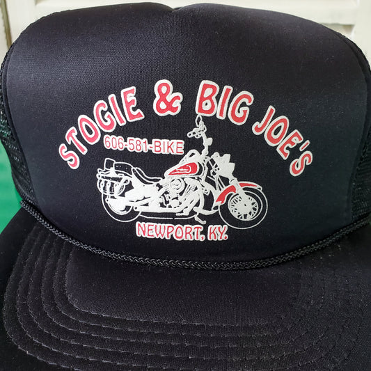 Vtg Stogie & Big Joe's Trucker Hat Snapback Biker Motorcycle Newport Kentucky