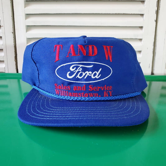 Vintage Ford Sales and Service Hat Williamstown Kentucky Blue Truck