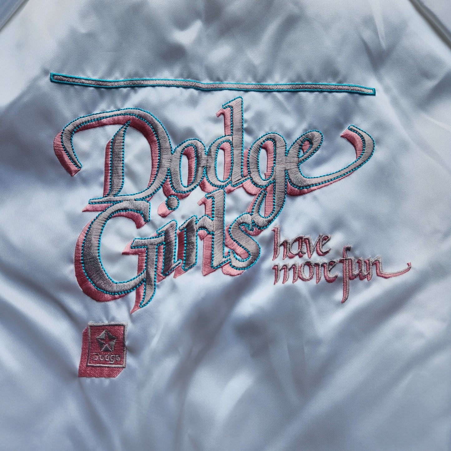 Vintage 1980s Dodge Girls Have More Fun Jacket Pink Small Womens