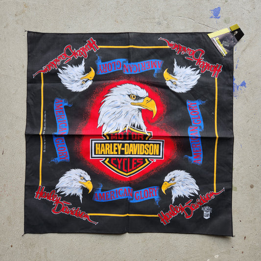 Vtg Harley Davidson Bandana American Glory Bald Eagle Biker