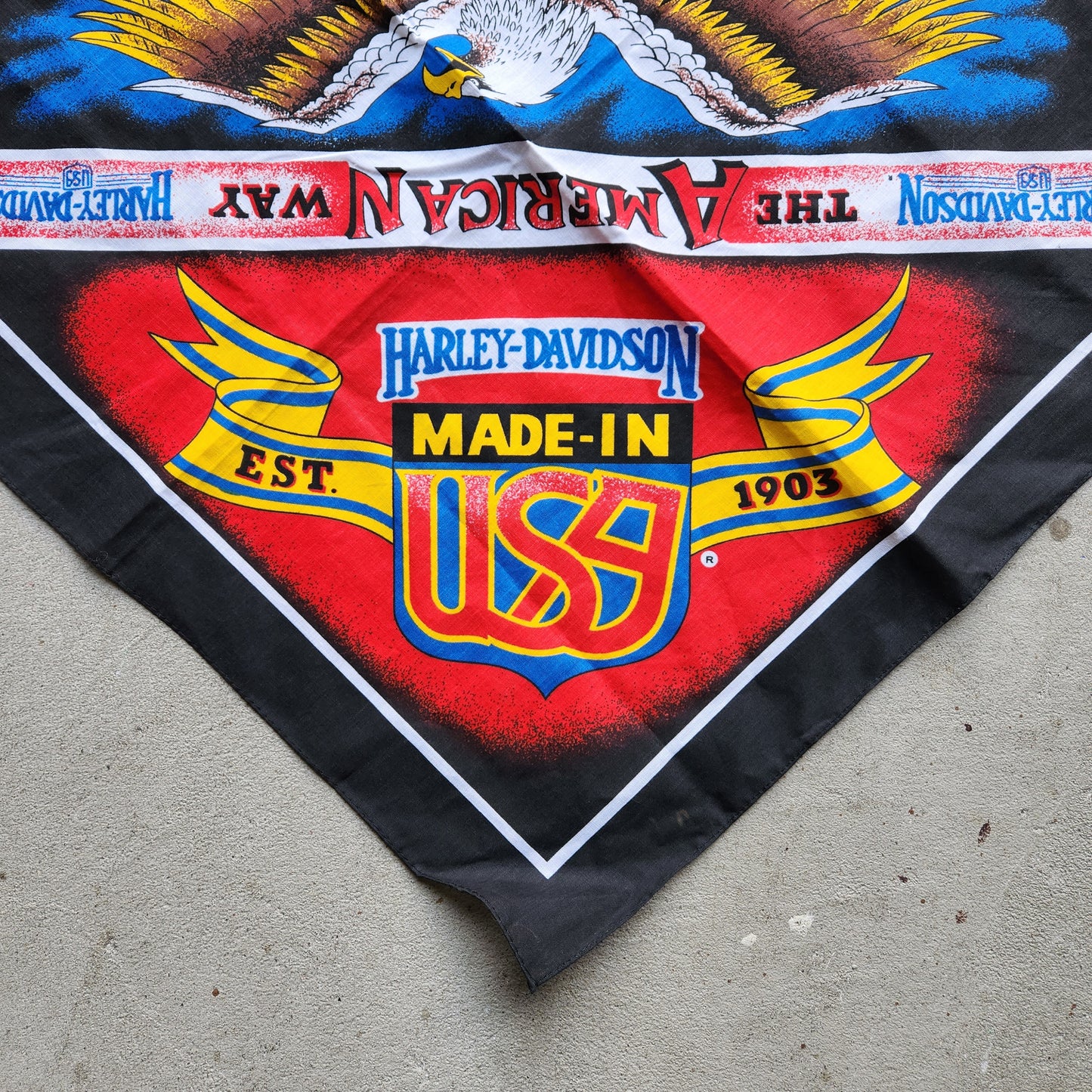 Vtg Harley Davidson Bandana American Way USA