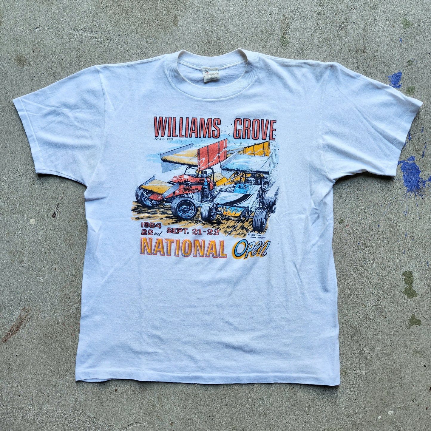 Vintage 1984 Williams Grove National Open Racing Shirt Large Tee