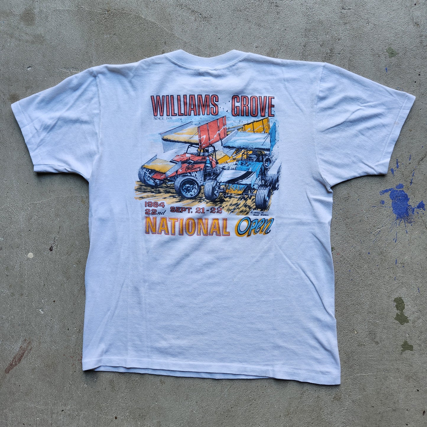 Vintage 1984 Williams Grove National Open Racing Shirt Large Tee