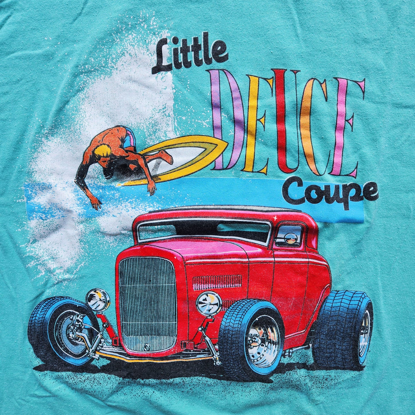 Vintage 80s Little Deuce Coupe Surfing Tee Shirt Tropix Beach