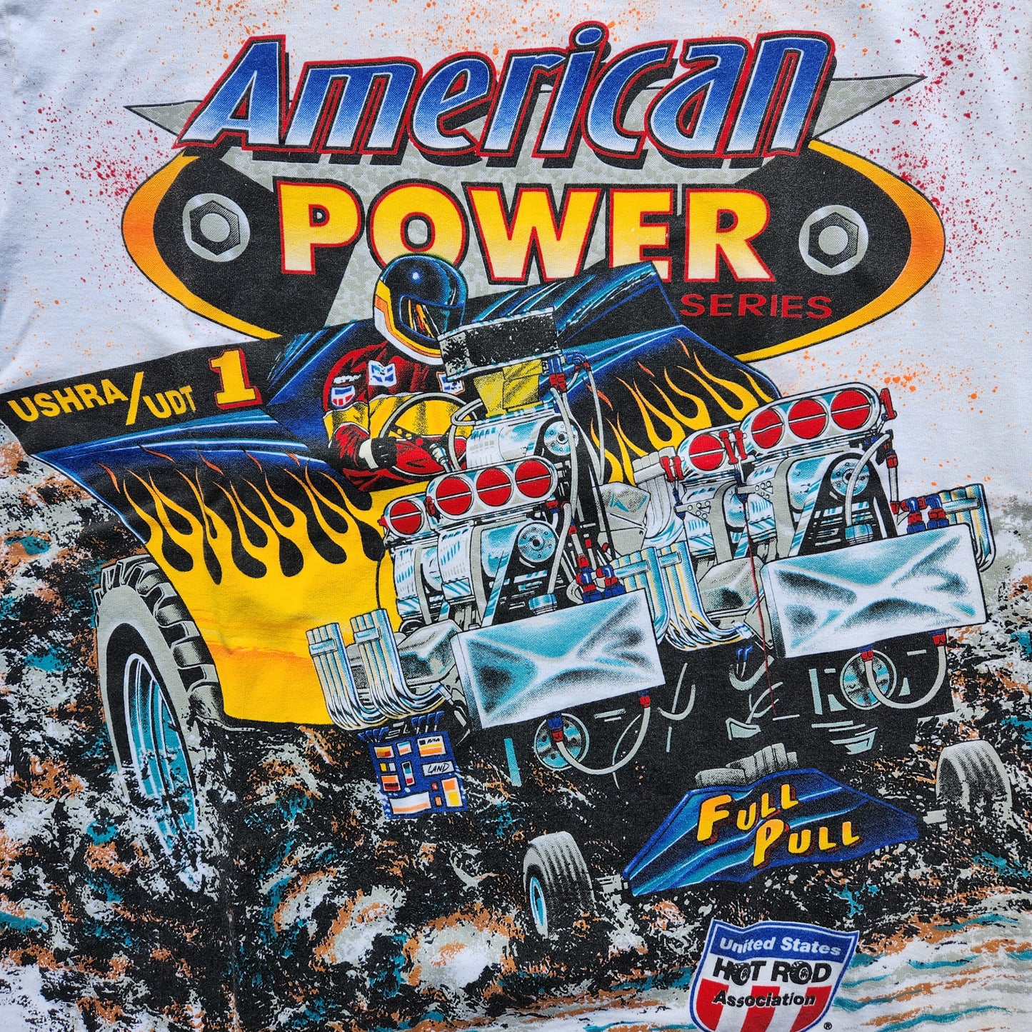 American Power Drag Racing Shirt Tee AOP Hot Rod Motorsports Large Bowling Green Ohio