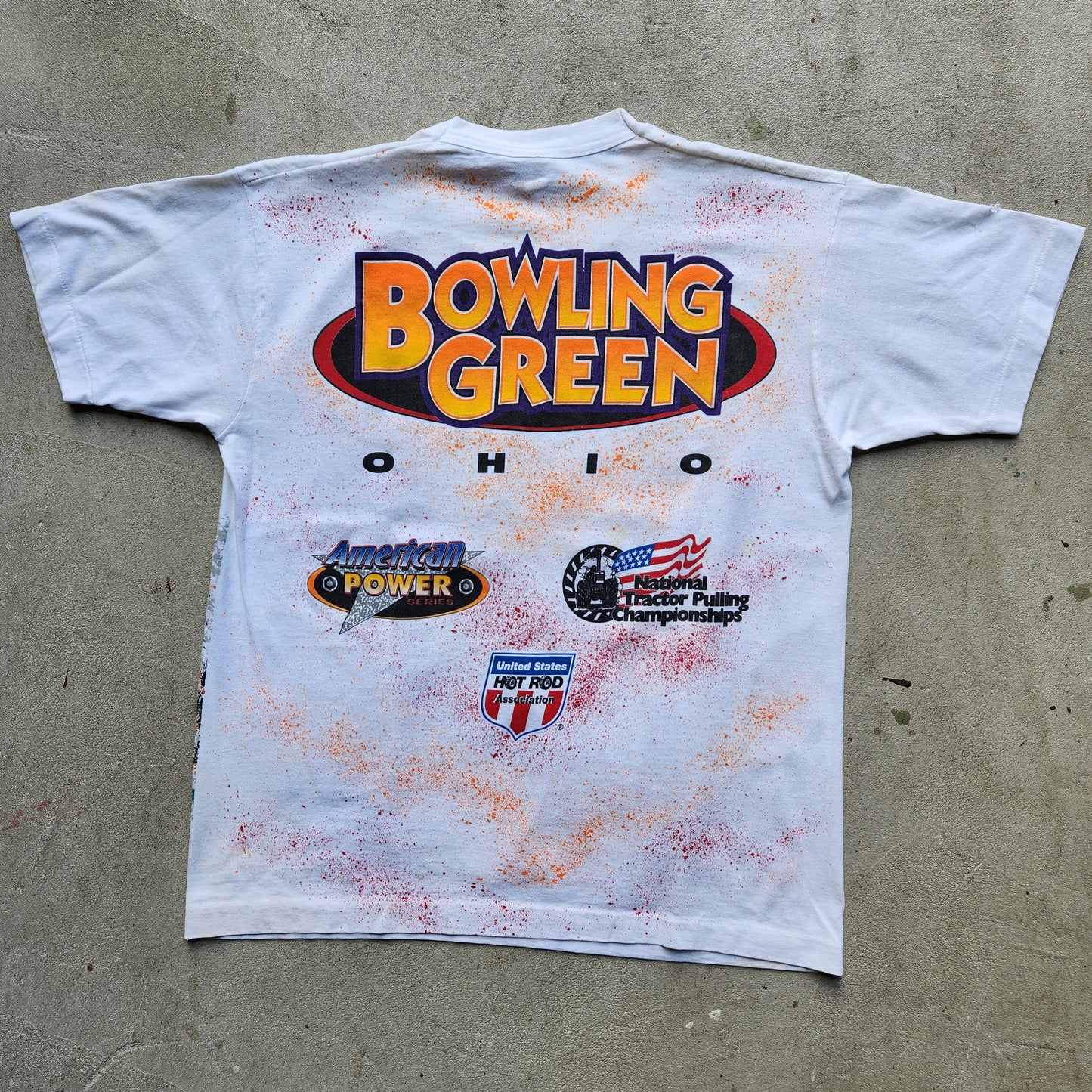 American Power Drag Racing Shirt Tee AOP Hot Rod Motorsports Large Bowling Green Ohio