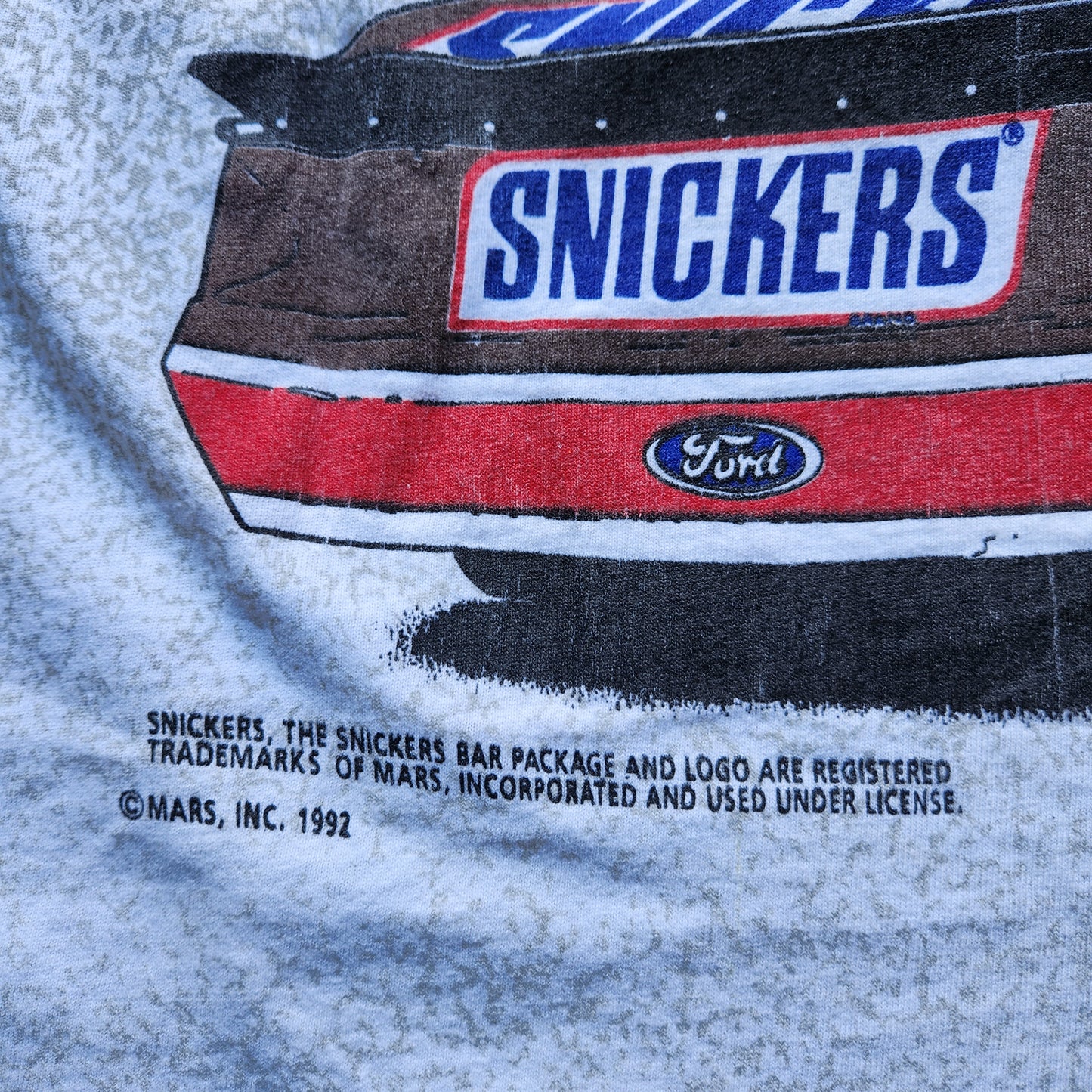 Vtg 1992 Dick Trickle Snickers Racing Team Nascar Tee Shirt AOP Adult XL