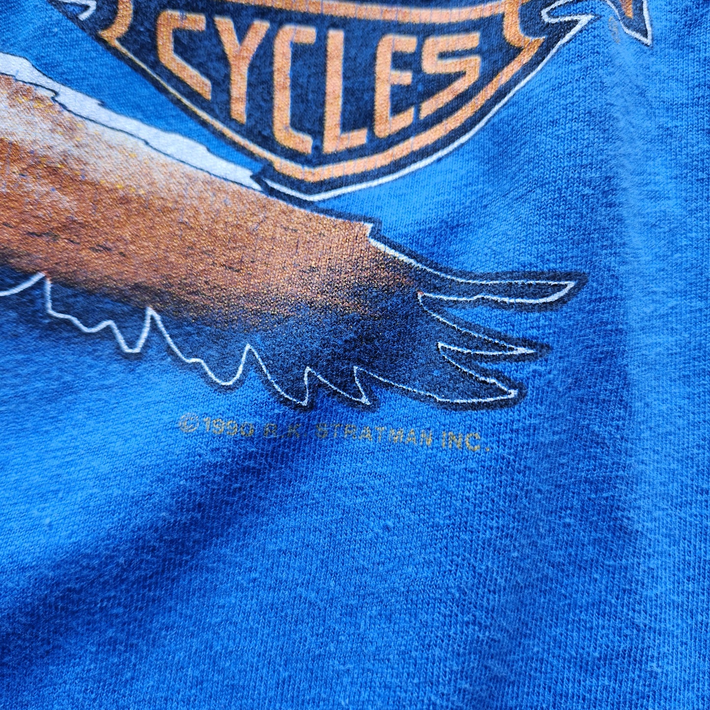 Vtg 1991 Harley Davidson Daytona Week Biker Tee Adult Medium 90s Blue Shirt